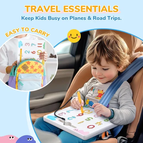 Miniatura 3 de JoyCat Tabla magnética de doble cara para trazado de números, números 2 en 1, 1 a 20, juguetes de escritura para niños pequeños y niños