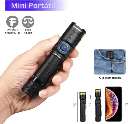 Miniatura 4 de DARKBEAM Linterna UV de 365 nm LED de luz negra, linternas ultravioleta, potente lámpara recargable USB -C Woods, resistente al agua enfocable