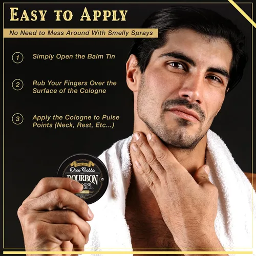 Miniatura 5 de Handy Hound Occo Bobbo Colonia sólida para hombres, aroma a bourbon y sándalo, bálsamo concentrado de 0.5 onzas, mezcla suave de barril de roble