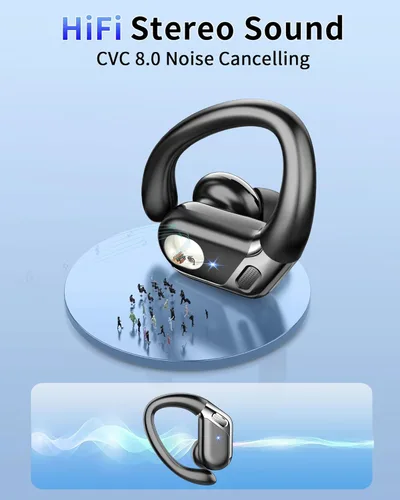 Miniatura 6 de Auriculares inalámbricos, Bluetooth 5.4 2026 deportivos, auriculares Bluetooth con micrófono ENC con cancelación de ruido, auriculares inalámbricos