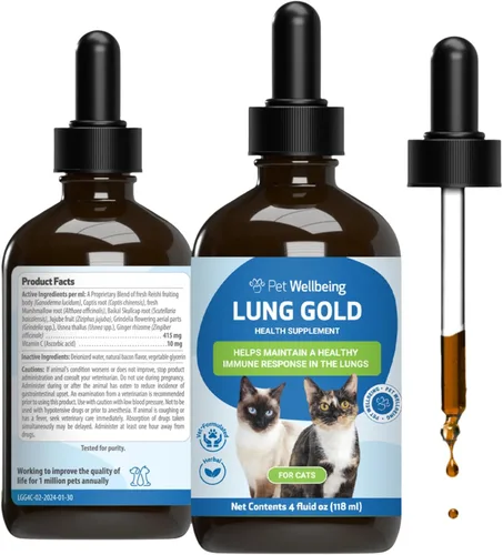 Miniatura 10 de Pet Wellbeing Oro pulmonar para gatos – Apoyo inmunológico pulmonar, salud respiratoria inferior, vías respiratorias abiertas, respiración normal