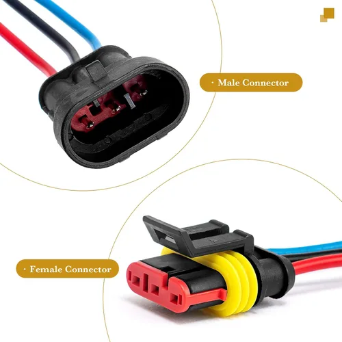 Miniatura 3 de Conector Impermeable de Enchufe de 3 Pines 16AWG, Conectores de Cables Eléctricos Automotrices Macho y Hembra Arnés Adecuados para Automóvil