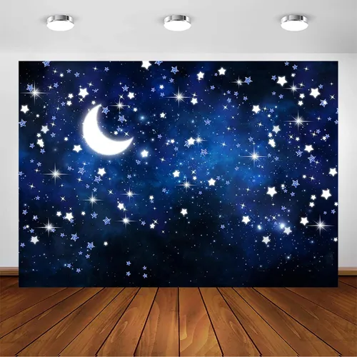 Avezano Telón de fondo de noche estrellada, galaxia y cielo nocturno, fondo de fotografía para cumpleaños, baby shower, decoración Twinkle Twinkle
