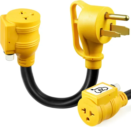Miniatura 9 de NEMA N10-30P 30Amp a adaptador de cargador EV de enchufe para secadora a 6-20R, enchufe de secadora de 3 clavijas de 30A 250V a 20A 250V 6-20R