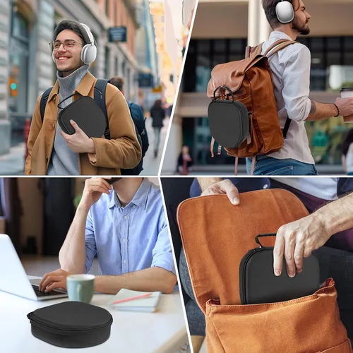 Miniatura 7 de Funda para auriculares Apple Airpods Max, estuche duro portátil de viaje para auriculares, bolsa con malla y cremallera para cargador y accesorios