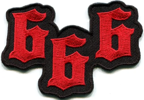 Miniatura 3 de Lote de 2 cabezas de cabra baphomet satánicas + 666 parches bordados de marca de la bestia para planchar