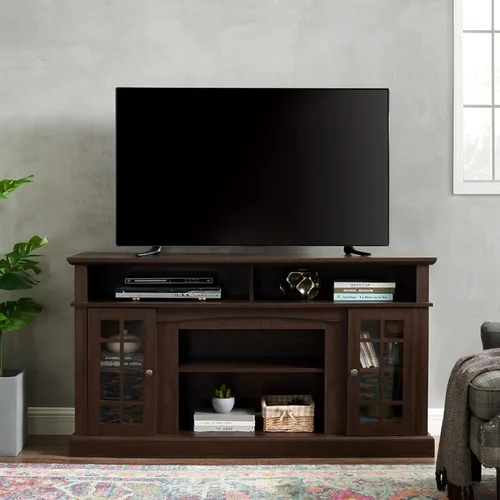 Miniatura 14 de Farmhouse Classic Media - Soporte de TV antiguo para TV de hasta 50 pulgadas con espacio de almacenamiento abierto y cerrado
