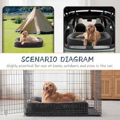 Miniatura 7 de Cama ortopédica para perros de razas medianas y grandes, sofá cama para perros con espuma de celda de huevo de alta densidad con cuatro lados