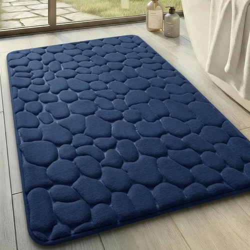 Miniatura 45 de YIHOUSE - Alfombra de espuma viscoelástica para pasillo, alfombras de baño con patrón de adoquín, superabsorbentes, alfombras de baño lavables a