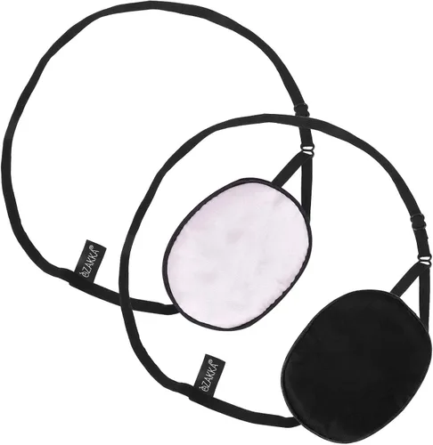 Miniatura 7 de eZAKKA Parches para ojos para adultos y niños, ojo izquierdo y derecho, 2 parches de seda para ojos perezosos después de cirugía, ambliopía, negro