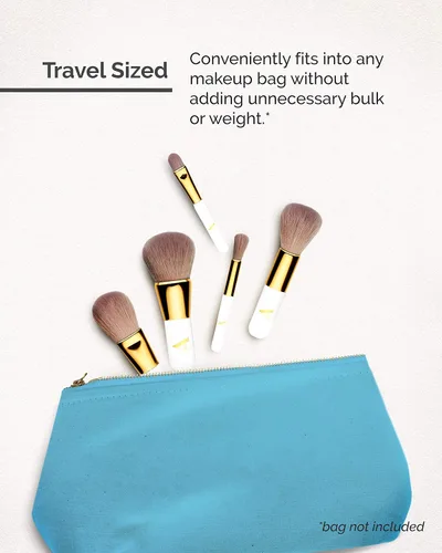 Miniatura 4 de Veil Cosmetics Pro On The Go - Juego de brochas de maquillaje de 5 piezas 1 cepillo corrector, 1 brocha de base, 1 cepillo de labios, 1 cepillo