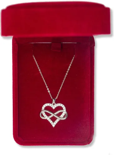 Miniatura 7 de Sash & Soph Collar de corazón infinito para mujer, collar de corazón de plata de ley 925 para novia, colgante de corazón de amor en cadena de 18