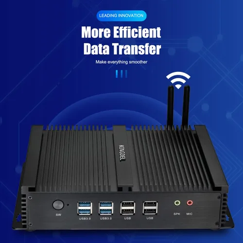 Miniatura 3 de KINGDEL Mini PC sin ventilador, CPU i5, 4GB RAM 128GB SSD, HD Graphics 4400, 6xCOM RS232, 4xUSB 3.0, 2xNIC, 2xHD Puertos de computadora de escritorio