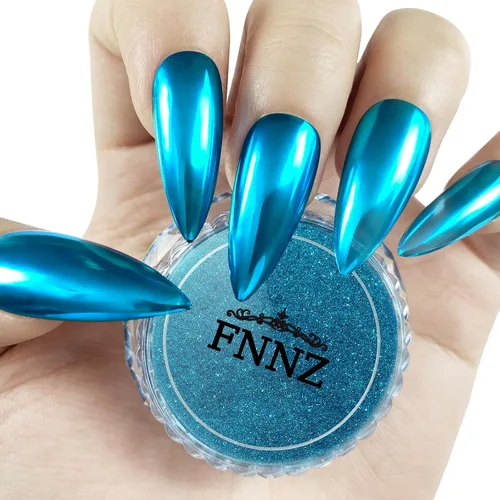 Miniatura 10 de FNNZ Polvo de uñas cromado, pigmento metálico de polvo de uñas efecto espejo de alta calidad, arte de uñas, polvo con purpurina para San Valentín