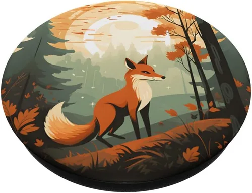 Miniatura 2 de PopGrip intercambiable retro de zorro en un bosque de otoño
