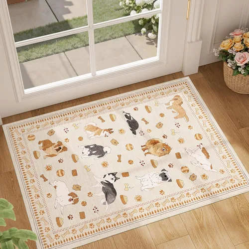 Miniatura 238 de DUKINO Alfombra de área de 6 x 9 pies, alfombra floral para sala de estar, ligera, antideslizante, lavable, alfombra de interior de pelo bajo