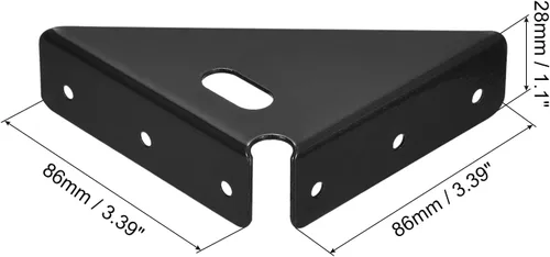 Miniatura 2 de uxcell 4 soportes de esquina angulares de 3.386 in x 3.386 in, soportes de acero laminado en frío con tornillos para borde de cama de escritorio