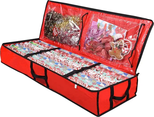 ProPik Contenedores de Almacenamiento de Papel de Regalo | Organizador de Papel de Regalo Debajo de la Cama 41"x14"x6" Se Adapta a 18-24 Rollos Cabe