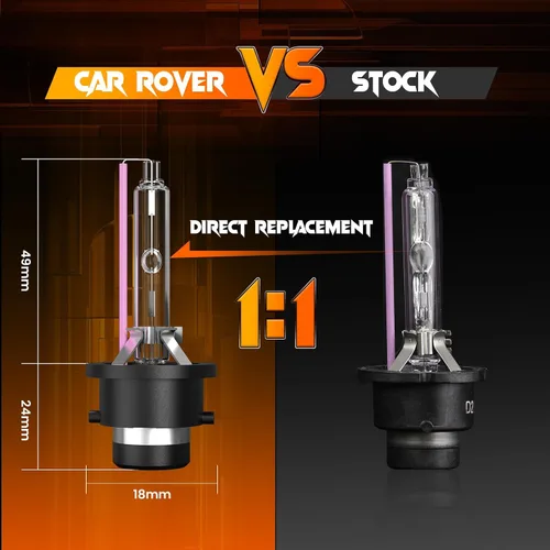 Miniatura 4 de CAR ROVER D2S/D2C/D2R Bombilla de repuesto de faro de xenón de 10000K 35W con base de soportes metálicos para luces de cabeza de coche de 12V