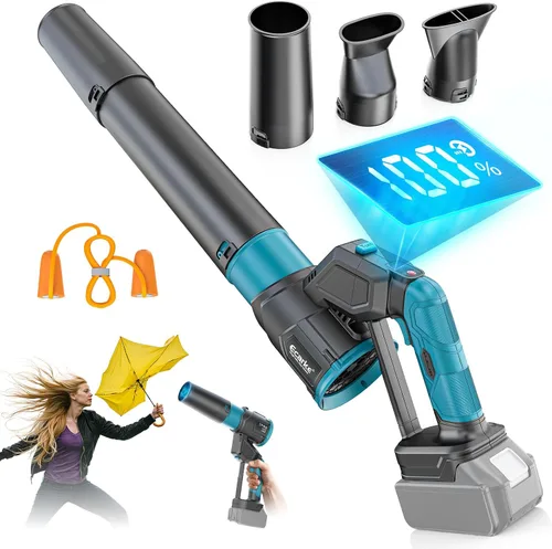 Miniatura 10 de Soplador eléctrico de hojas compatible con batería Dewalt de 20 V (no incluida), soplador de hojas inalámbrico giratorio de 180°, 3 velocidades