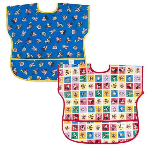 Miniatura 9 de Bumkins Disney - Babero de manga larga para bebé, de tela impermeable de manga larga, con bolsillo para atrapar migas, delantal ajustable