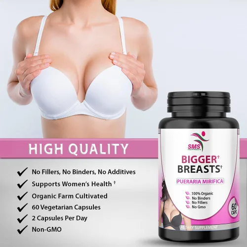 Miniatura 4 de Pechos más grandes por SMS, sin rellenos, polvo de extracto de raíz Pueraria Mirifica de 500 mg, suplemento de hierbas naturales orgánicas, apoyo al