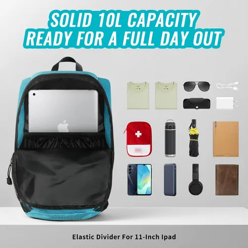 Miniatura 5 de HOZMOZ Mochila de senderismo pequeña de 10L para mujeres y hombres, mochila plegable de viaje, mochila plegable para acampar y senderismo