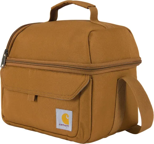 Miniatura 11 de Carhartt Lonchera con dos compartimentos para 12 latas, duradera, totalmente aislada, para mujeres y hombres, lonchera grande (negro)