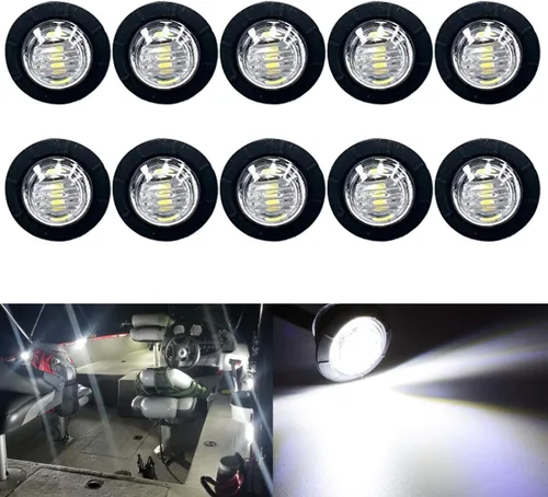 Miniatura 10 de Luces LED para barco marino impermeables (5 rojas + 5 verdes), luces de cortesía submarinas y de cubierta, 12V para yate, barco, pesca, pontón, 5