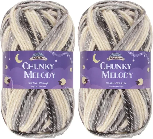 Miniatura 51 de JubileeYarn Chunky Melody - Hilo para tejer 100g/madeja, mezcla de lana gruesa, color maíz naranja - 2 madejas 15 Maíz Naranja