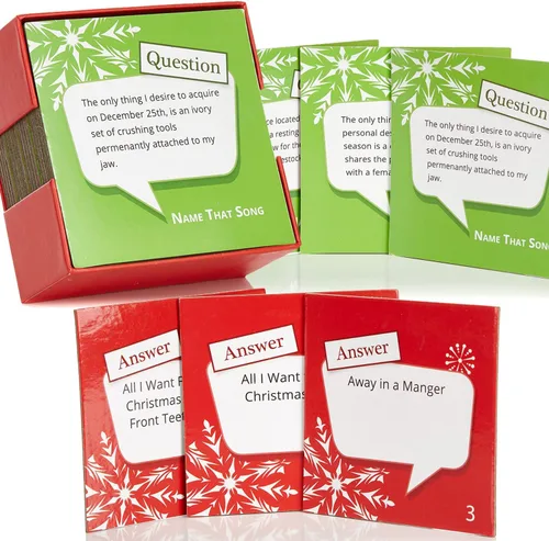 Posavasos temáticos navideños de trivia de Name That Song - Posavasos navideños con temática de Navidad - Juego de 20