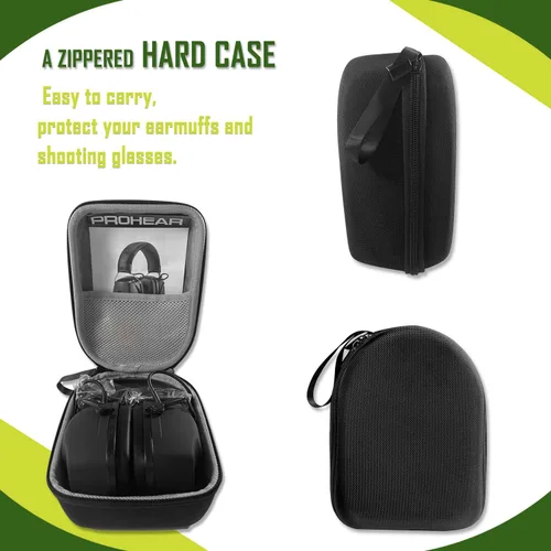 Miniatura 4 de PROHEAR Electronic Shooting Ear Protection Muffs 056-con caja de almacenamiento