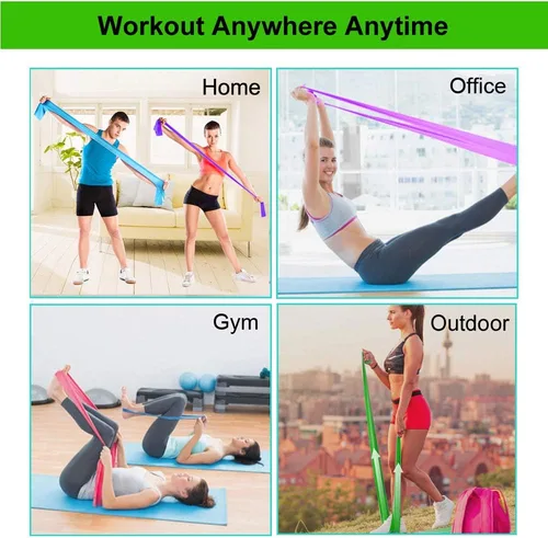 Miniatura 7 de Bandas de resistencia, bandas elásticas de ejercicio para entrenamiento en casa, terapia física, recuperación, yoga, pilates, entrenamiento