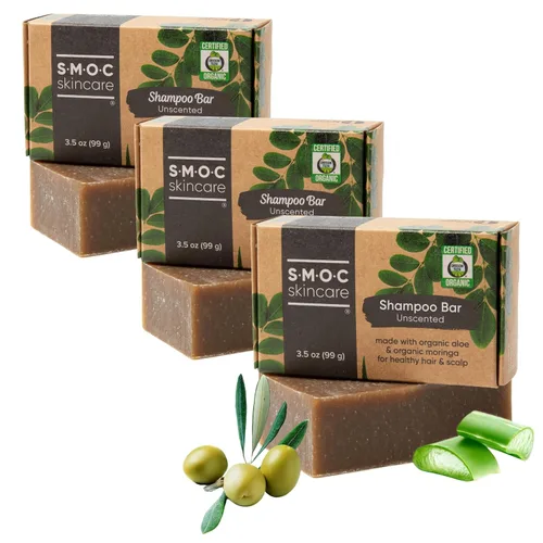 Miniatura 11 de Barra de champú orgánica certificada para cabello seco a normal, romero y moringa para el crecimiento del cabello, aloe y aceite de oliva virgen