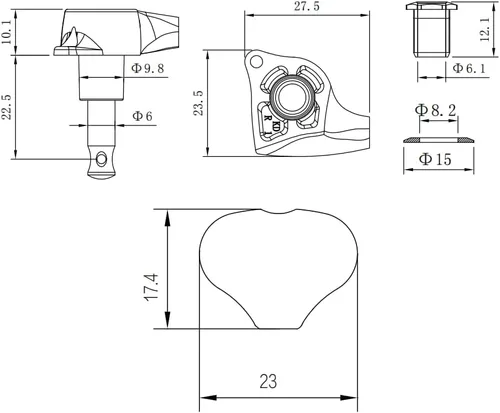 Miniatura 5 de Guyker Cabezales de máquina de guitarra (3L + 3R) – Juego de clavijas de afinación selladas 1:21 de repuesto para guitarras eléctricas o acústicas