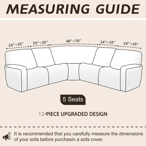 Miniatura 54 de Arfntevss Fundas de sofá seccional reclinable de terciopelo, Funda de sofá seccional de esquina para sofá reclinable, Funda elástica suave
