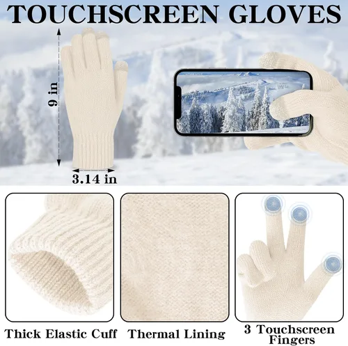 Miniatura 5 de Conjunto de guantes para pantalla táctil y gorro para exteriores