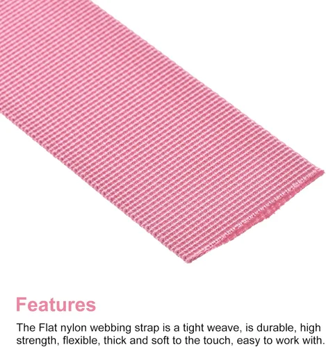 Miniatura 3 de MECCANIXITY Correa de nylon plana 1,5 pulgadas 10 yardas rosa para mochila, portaequipajes