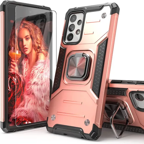 Miniatura 11 de Funda para Galaxy A52 5G con protector de pantalla, a prueba de caídas, ajuste delgado, con soporte para automóvil, funda protectora ligera