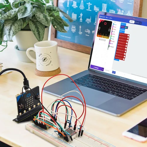 Miniatura 3 de KEYESTUDIO Super Starter Kit para Microbit V2 V1.5 STEM Learning Sin Micro:bit Board, 40 lecciones Tutorial, con T-Breakout Board, Breadboard