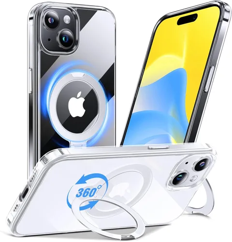 Miniatura 26 de Anqrp Funda transparente con función atril magnética con junta tórica para iPhone 12/12 Pro, compatible con Mag-Safe, de grado militar, reforzada
