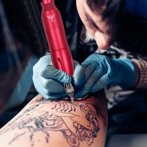 Miniatura 7 de TATELF Kit de bolígrafo rotativo para tatuaje, juego completo profesional de inicio de máquina con 40 agujas de cartucho, fuente de alimentación