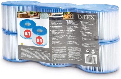 Intex 29011E PureSpa Tipo S1 Cartucho de Filtro de Repuesto de Papel Dacron Heavy Duty Easy Set para Bañera de Hidromasaje Spa para Varios Modelos