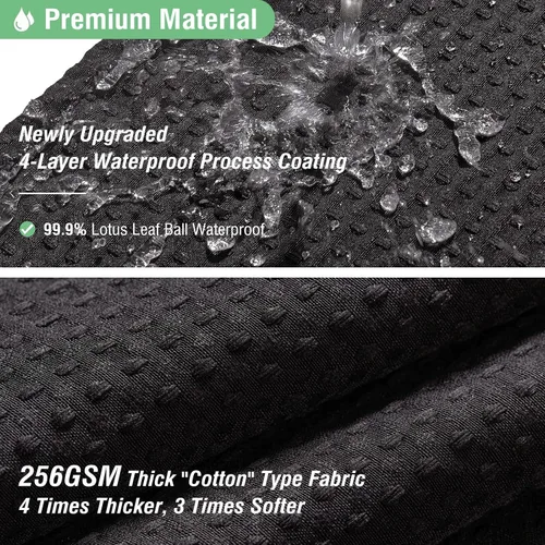 Miniatura 4 de Dynamene Cortina de ducha larga de tela negra – Cortinas de ducha de tela alta y resistente con textura de gofre, juego de cortina de baño de lujo
