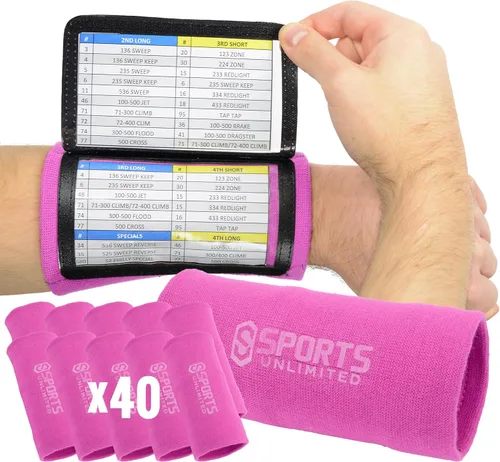 Miniatura 25 de Sports Unlimited Banda Instructora Triple para Adultos, Muñequeras de Fútbol para Jugadas, Muñequeras de Béisbol, Bandas de Brazo QB Negro
