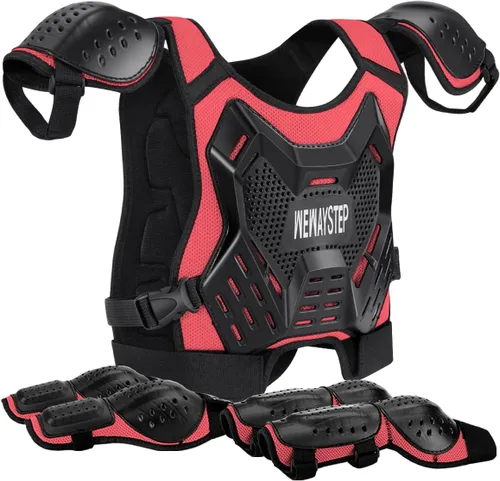 Miniatura 10 de Protector de Pecho para Bicicleta de Tierra para Niños - Chaleco de Armadura de Motocicleta Motocross con Rodilleras y Coderas - Traje de Protección
