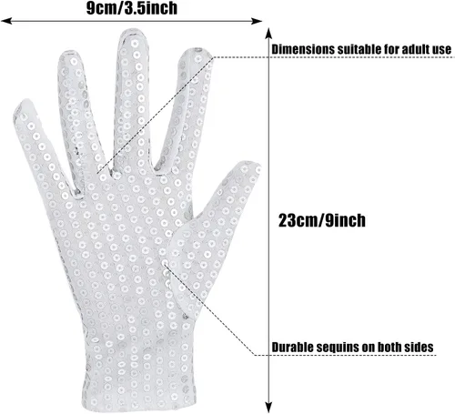 Miniatura 2 de SATINIOR 3 pares de guantes de lentejuelas plateadas, guantes de malla con purpurina, guantes de baile de lentejuelas para vestido, accesorio