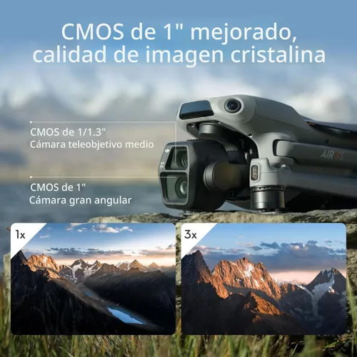 Miniatura 2 de DJI Air 3S Combo Fly More (control remoto RC 2 con pantalla), dron con cámara CMOS de 1" de gran angular y teleobjetivo medio para adultos