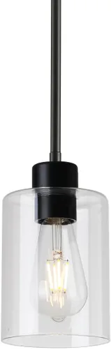 Miniatura 32 de Moderna lámpara colgante cilíndrica de cristal transparente de granja, luces de isla para cocina, mini iluminación colgante para decoración de isla