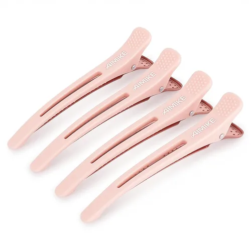 Miniatura 12 de AIMIKE Pinzas para peinar con pico de pato de silicón sin arrugas para sección, corte y uso en salón